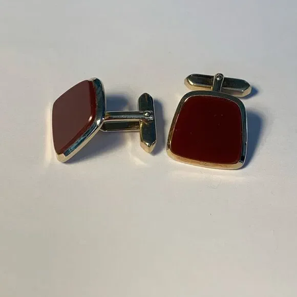 Brown Gold Vintage Cufflinks - Picture 4 of 9